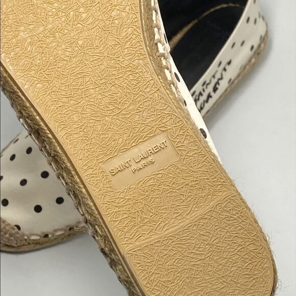 Saint Laurent Signature logo Polka Dot Espadrilles size 39.5 - Picture 12 of 12